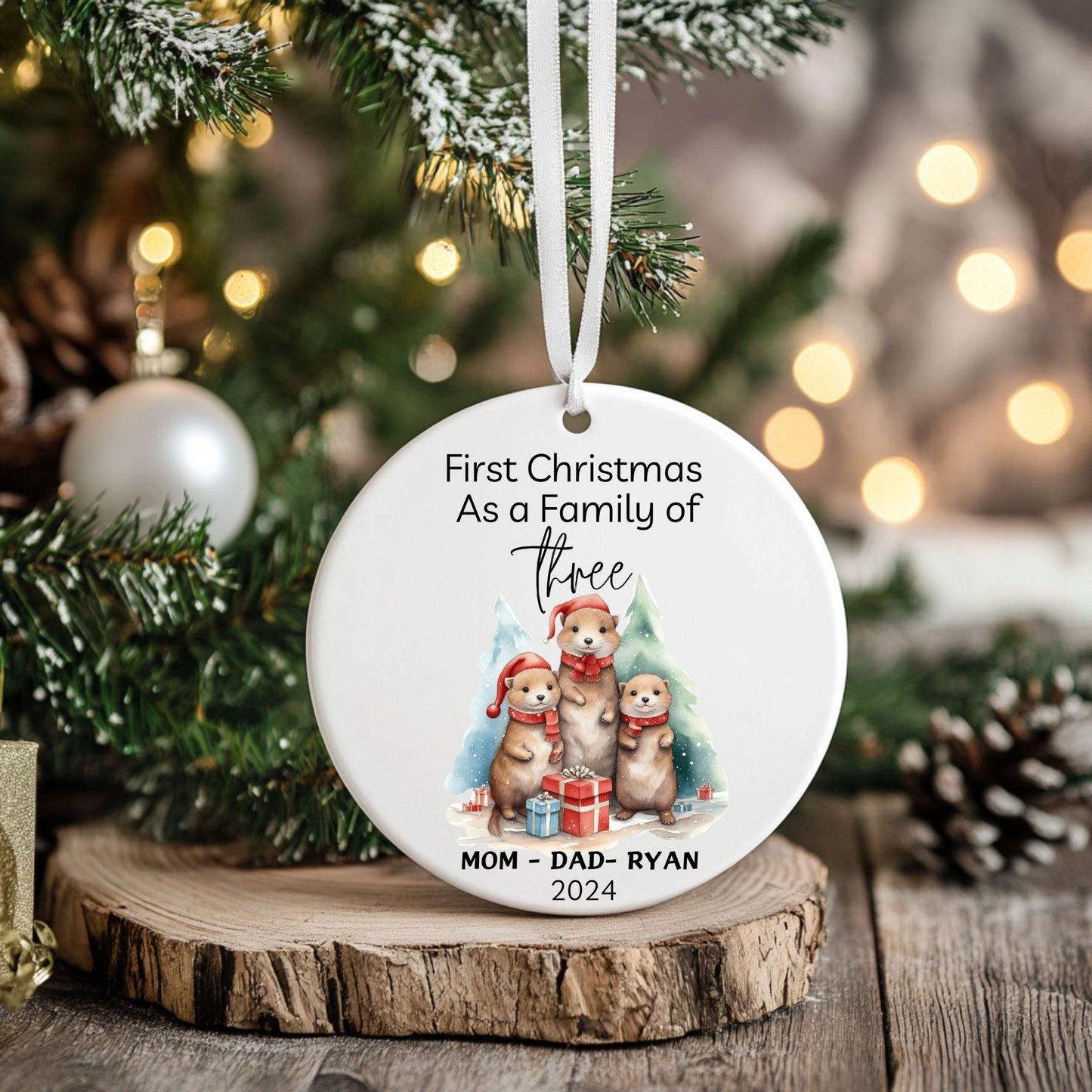 Personalized 1st Christmas Family Ornament