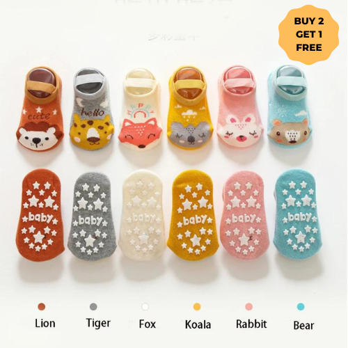 Quality Baby socks Cotton With Anti Slip Belt Soft Kids Floor Socks Cartoon Animal Fox Pattern Socks for Boys Girls Infants Newborn 0-3Y