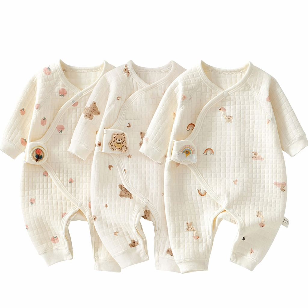 Newborn Cotton Romper Pajamas | Soft Bear Print Baby Sleepwear Onesie  | One-Pieces