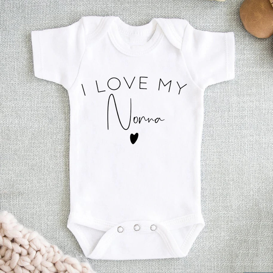 I Love My Daddy/auntie/mommy/uncle Boys Girls Newborn Baby Bodysuit Newborn Casual Round Neck Jumpsuit Funny Print Clothes