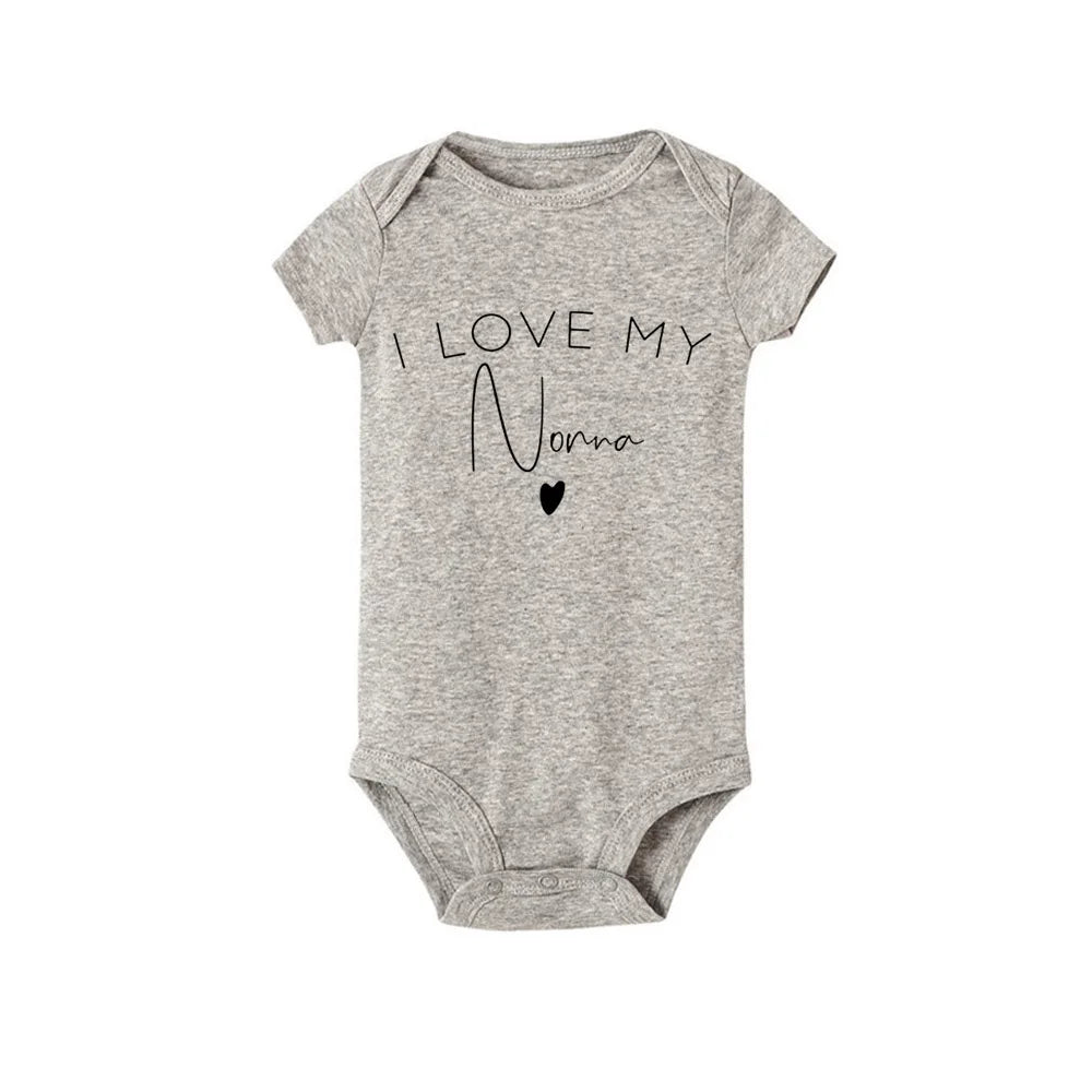 I Love My Daddy/auntie/mommy/uncle Boys Girls Newborn Baby Bodysuit Newborn Casual Round Neck Jumpsuit Funny Print Clothes