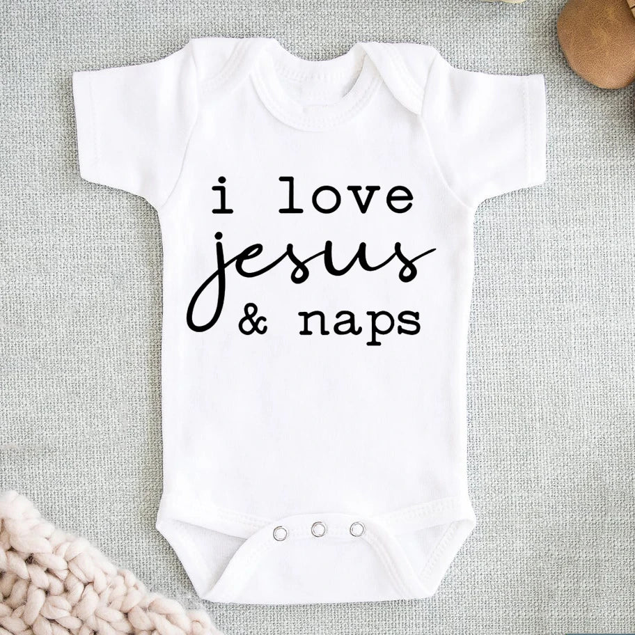 I Love My Daddy/auntie/mommy/uncle Boys Girls Newborn Baby Bodysuit Newborn Casual Round Neck Jumpsuit Funny Print Clothes