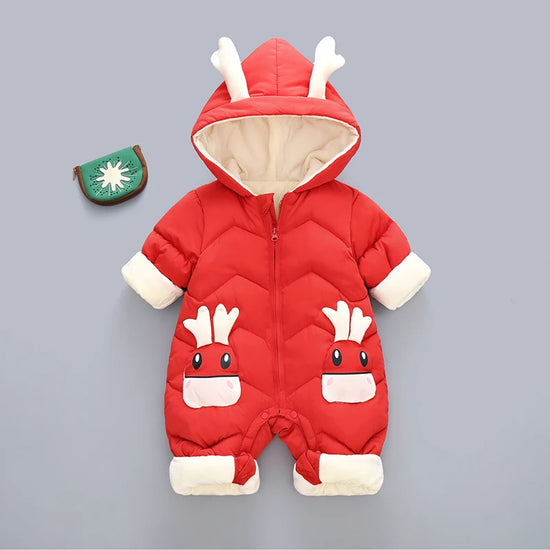 New born Warm Baby coat Winter Hooded mantle Rompers Thick Outfit Jumpsuit Overalls Snowsuit Children Boys Clothing kids clothes