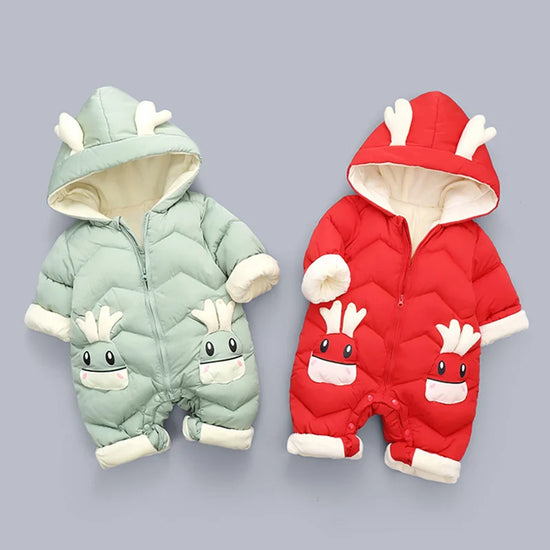 New born Warm Baby coat Winter Hooded mantle Rompers Thick Outfit Jumpsuit Overalls Snowsuit Children Boys Clothing kids clothes