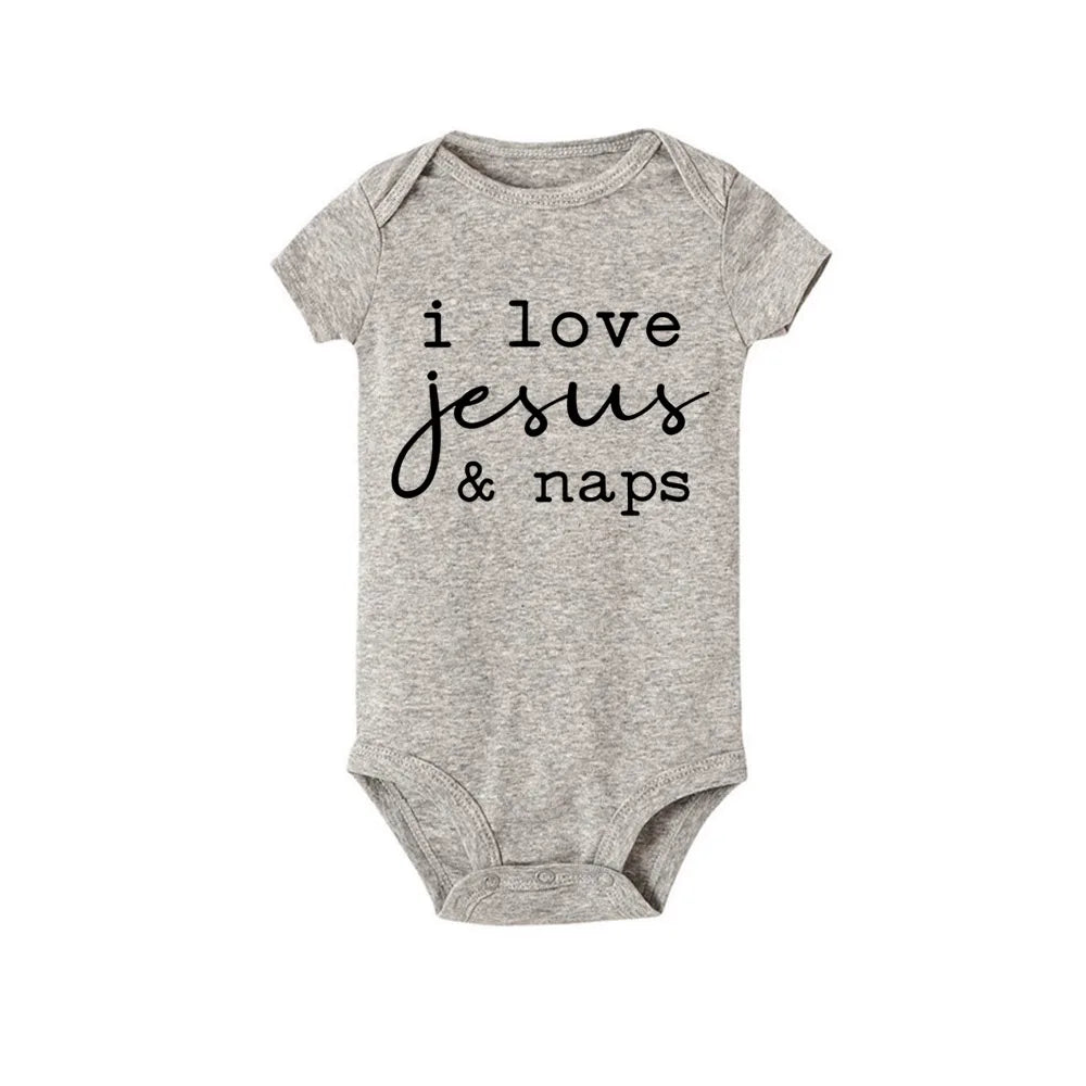 I Love My Daddy/auntie/mommy/uncle Boys Girls Newborn Baby Bodysuit Newborn Casual Round Neck Jumpsuit Funny Print Clothes