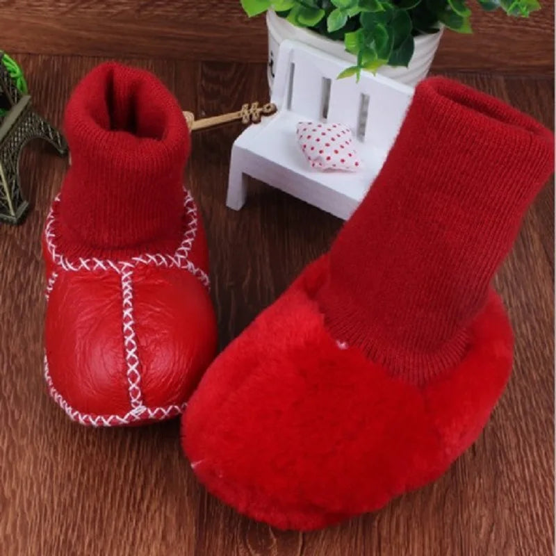 Winter Soft Bottom PU Leather Baby Boots