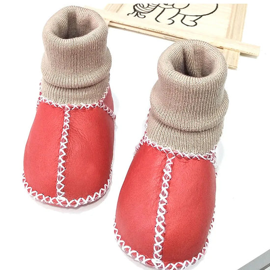 Anti-slip Plush Warm Leather Boots