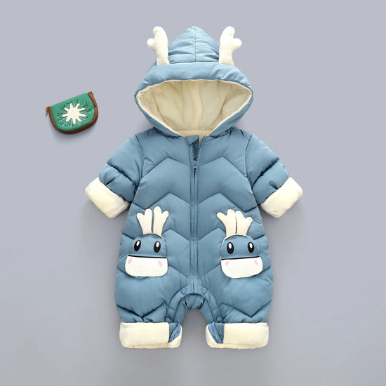 New born Warm Baby coat Winter Hooded mantle Rompers Thick Outfit Jumpsuit Overalls Snowsuit Children Boys Clothing kids clothes