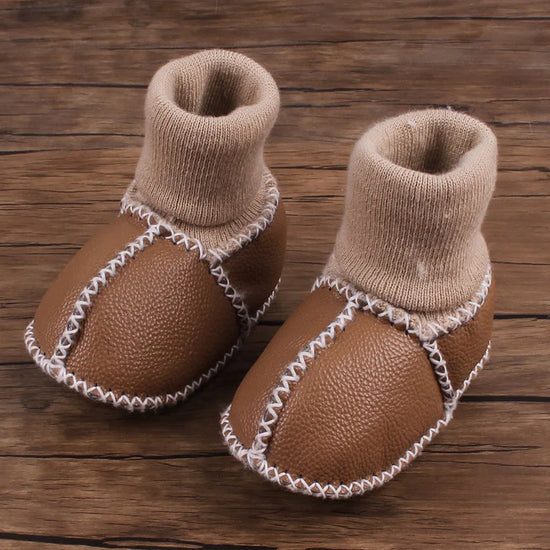 Winter Soft Bottom PU Leather Baby Boots