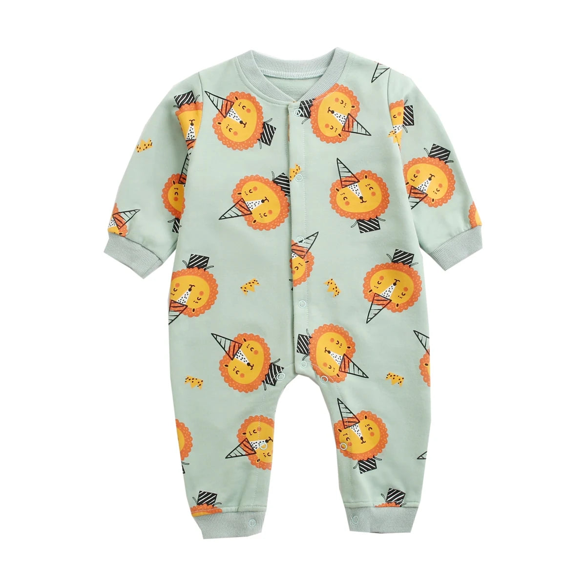 Baby Cartoon Print Romper | Soft Newborn Footed Onesie