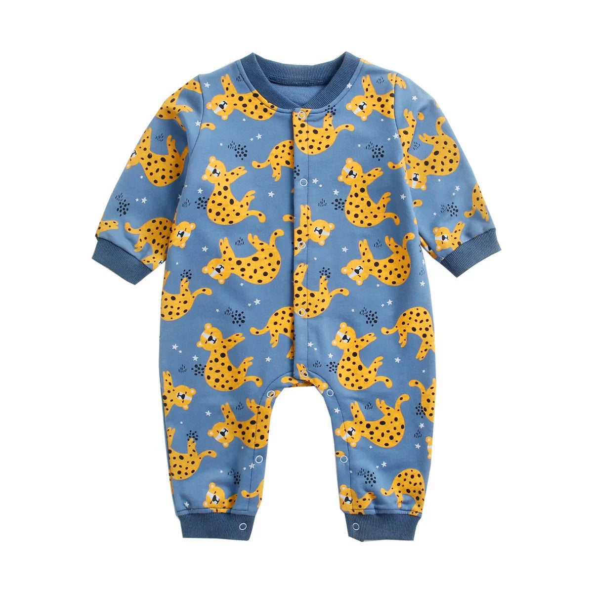 Baby Cartoon Print Romper | Soft Newborn Footed Onesie