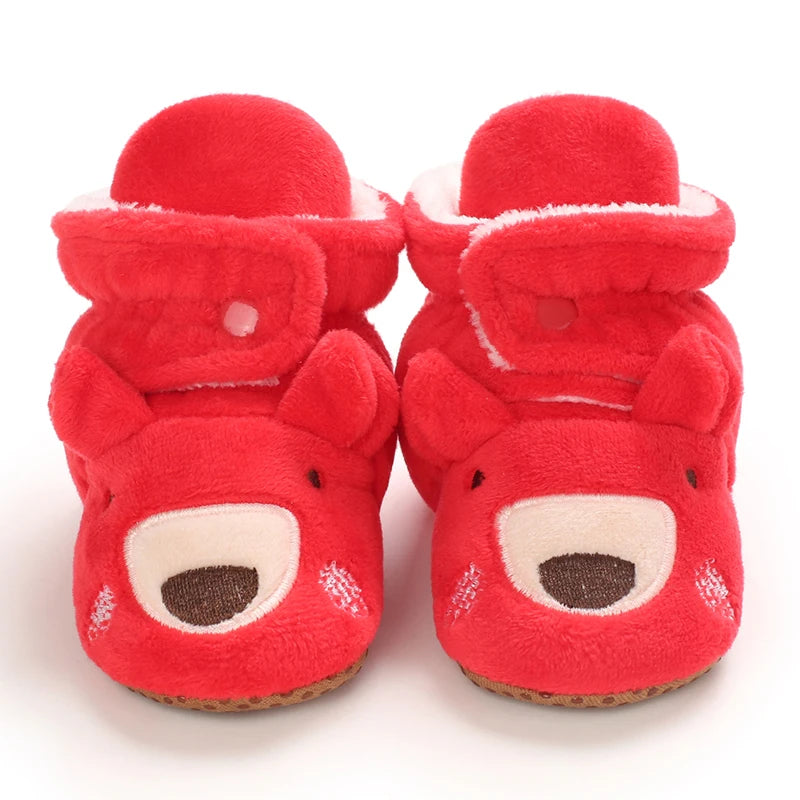 Infant Newborn Booties Santa Foot Socks Baby Christmas Boots Lovely Snowflake Santa Design Winter Warm Slippers Anti-Slip Shoes