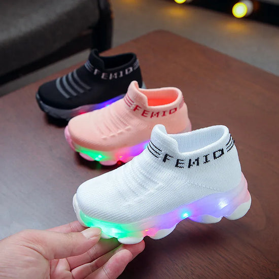 Kids Casual LED Light Sneaker, Sports Shoes Luminous Socks Shoes Cozy Young Children Girl Boys Shoes