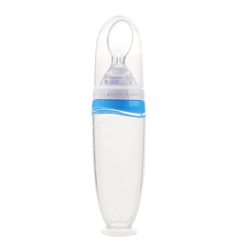Baby Silicone Squeeze Feeder with Detachable Spoon