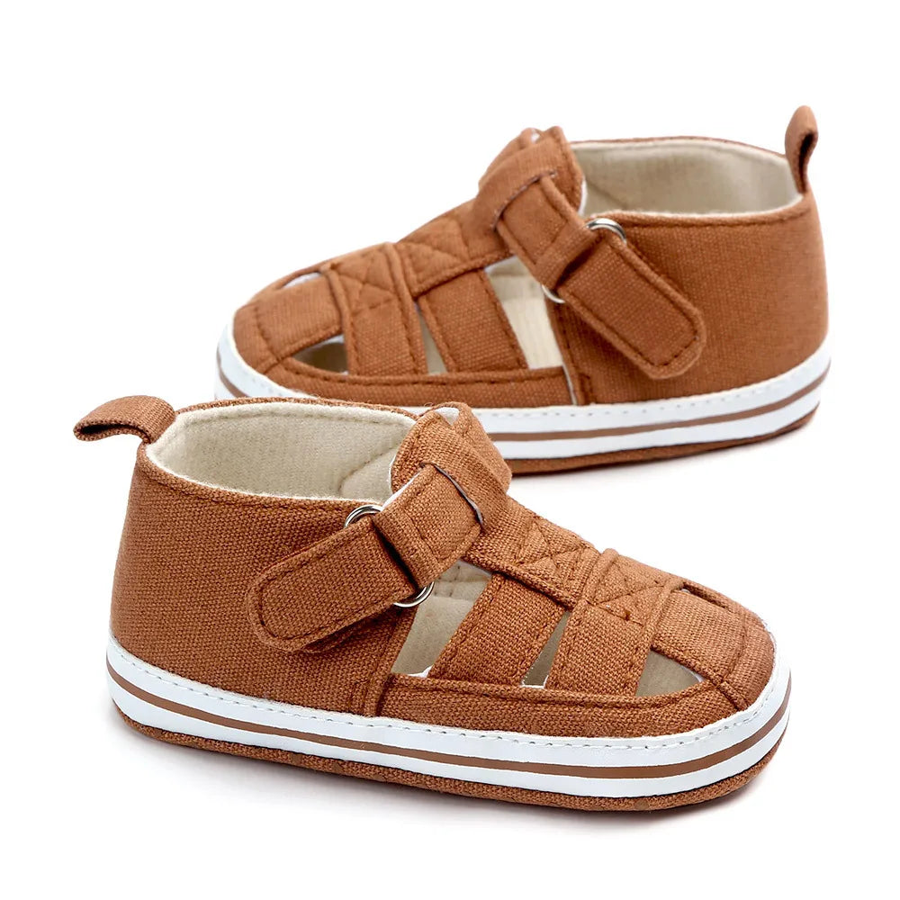 Sandales Bébé Semelle Souple Chaussures pour Tout-petits | Sandales d'été Respirantes en Toile pour Bébés Premiers Pas