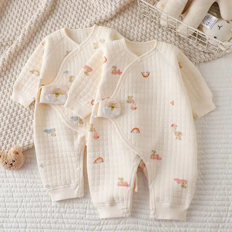 Newborn Cotton Romper Pajamas | Soft Bear Print Baby Sleepwear Onesie  | One-Pieces
