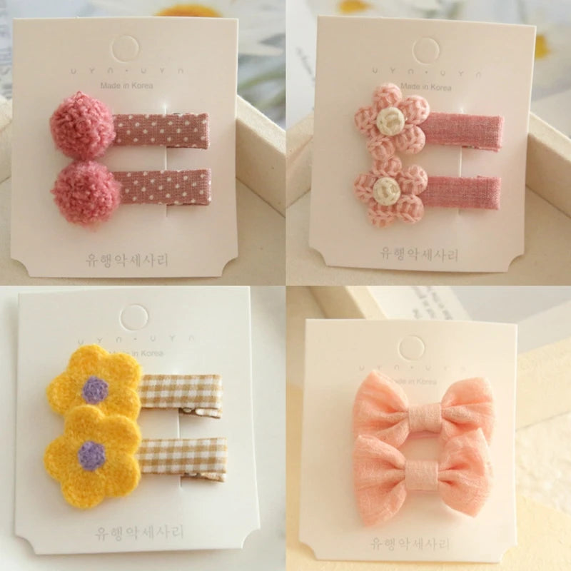 Baby Girl Hair Bows Set – Soft Fabric Clips for Newborns & Toddlers | Neutral & Floral Infant Hair Accessories (Copy)