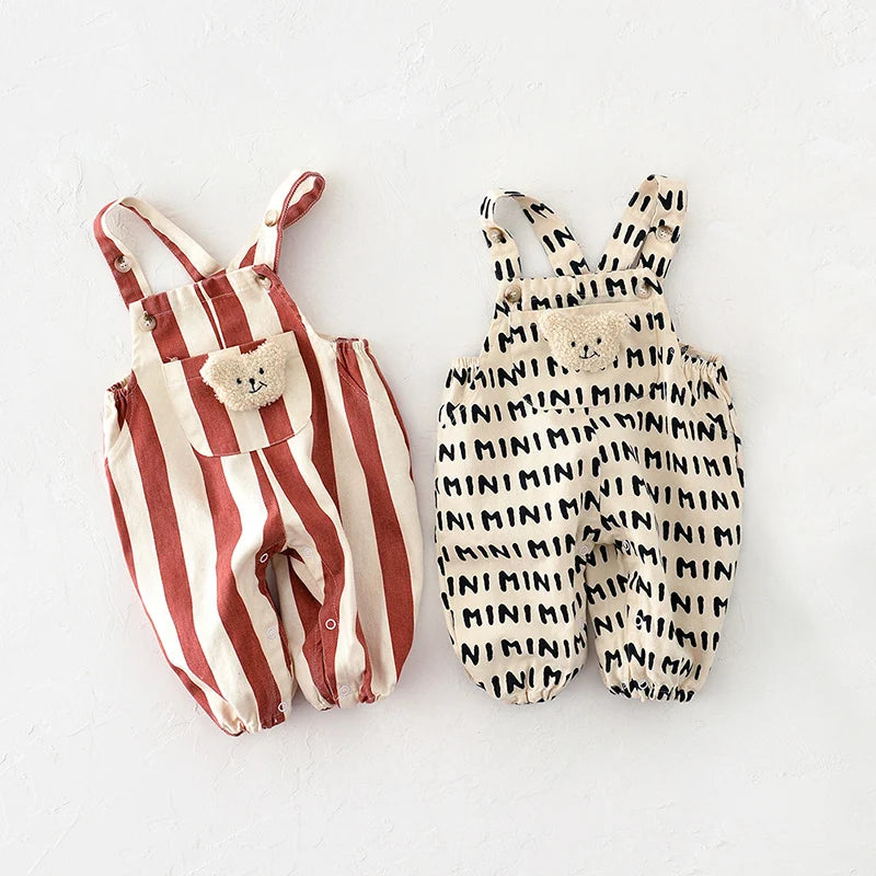 Cute Baby Overalls Romper Set | Soft Cotton Teddy Pocket Baby Jumpsuit