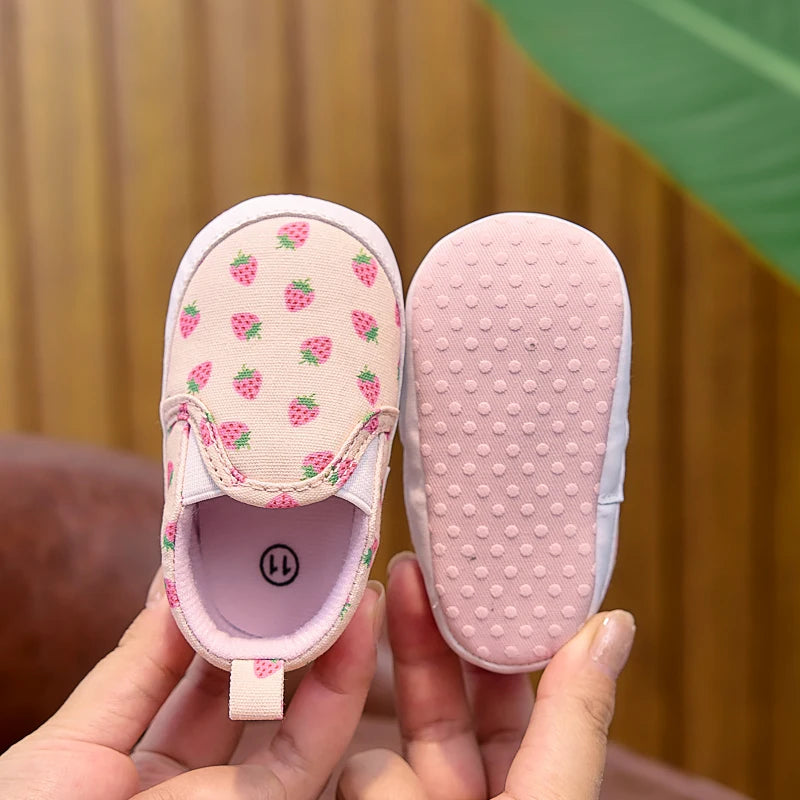 Baby Fruit Print Slip-On Shoes – Soft Sole First Walker Sneakers