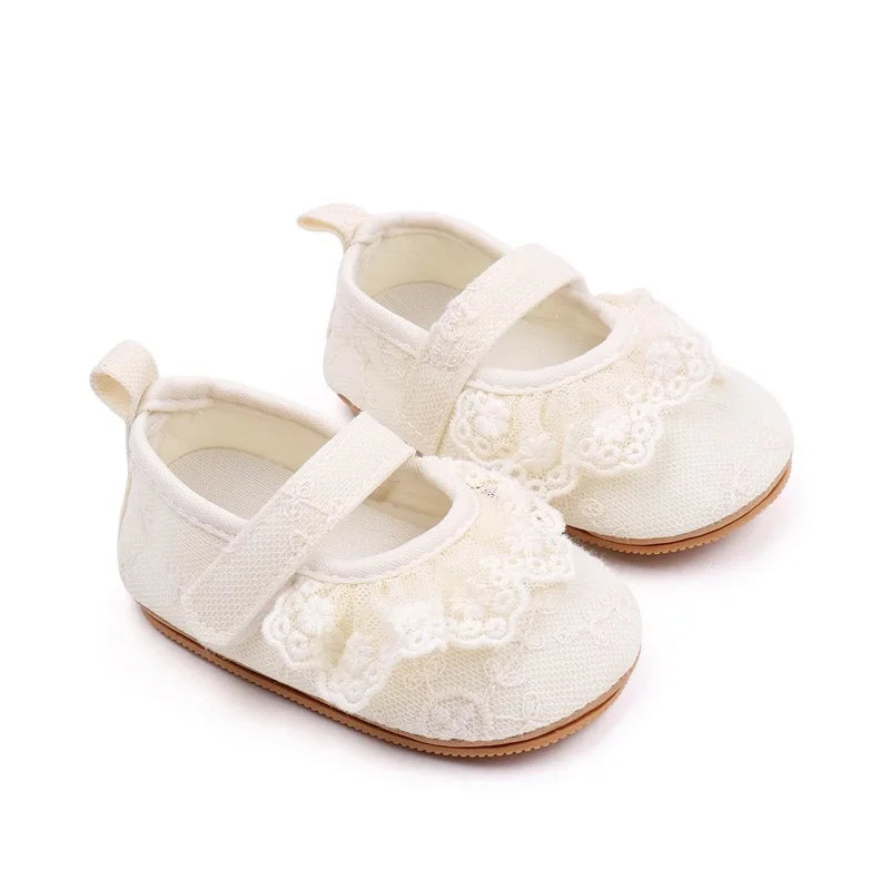 Baby Girl Lace Mary Jane Shoes – Soft Sole Princess Ballet Flats