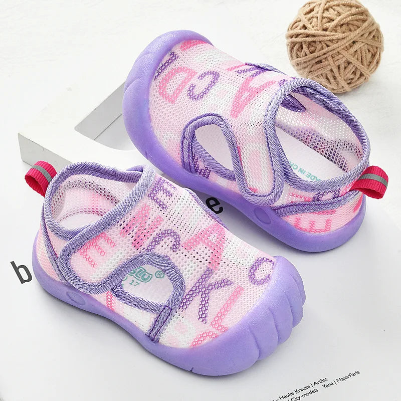 Summer Mesh Sandals Velcro | Breathable Toddler Summer Shoes Soft Sole First Walkers