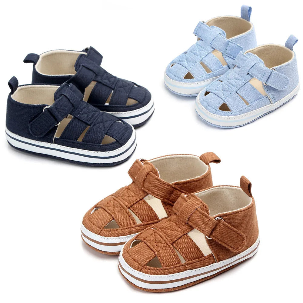 Sandales Bébé Semelle Souple Chaussures pour Tout-petits | Sandales d'été Respirantes en Toile pour Bébés Premiers Pas