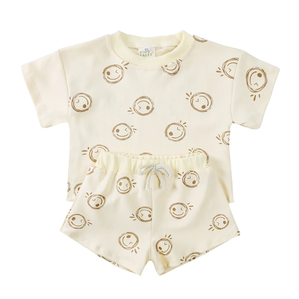 Toddler Summer Outfit Set | Baby Boy Printed T-Shirt & Shorts Matching Set