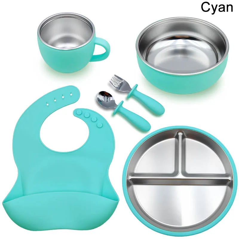 Personalized Baby Feeding Set | Custom Name Stainless Steel Mealtime Set
