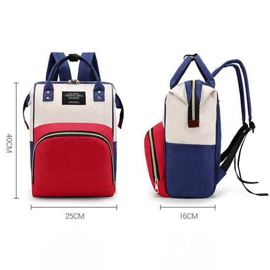 Large Capacity Canvas Mummy Bag – Baby Bottle Insulated Diaper Backpack for Travel