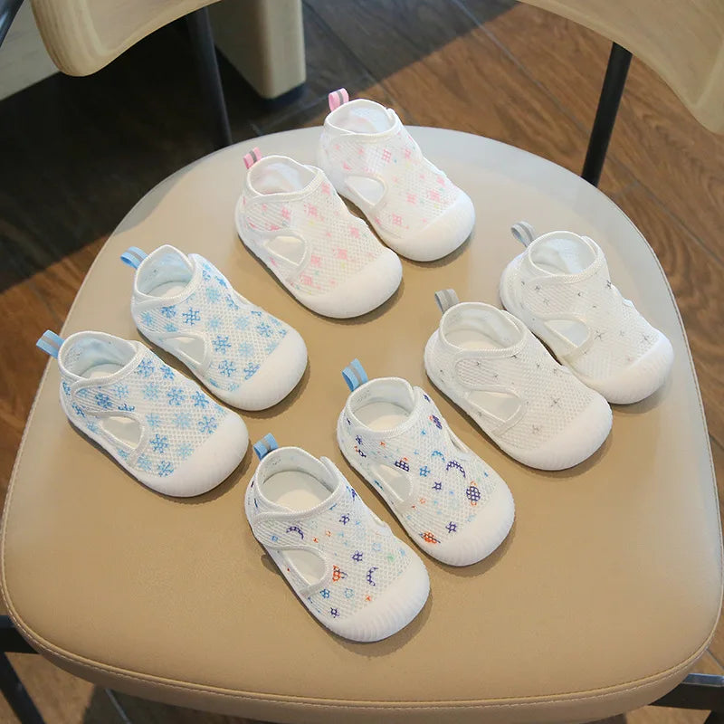 Baby Mesh Velcro Sandals | Soft Sole Summer First Walker Shoes