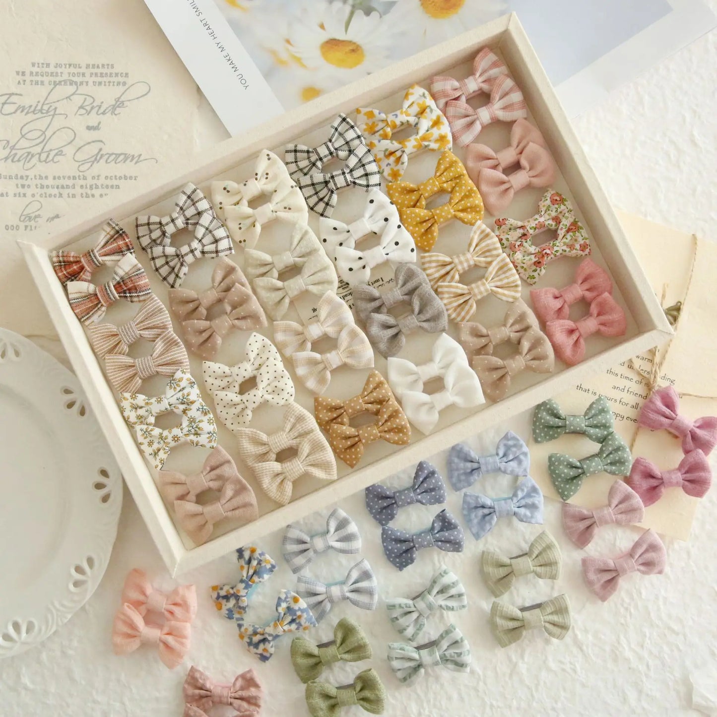 Baby Girl Hair Bows Set – Soft Fabric Clips for Newborns & Toddlers | Neutral & Floral Infant Hair Accessories (Copy)