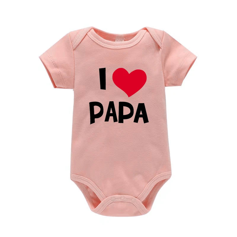 Baby Matching Onesies I Love Mama I Love Papa | Newborn Bodysuit Set | Baby Shower Gift Outfit