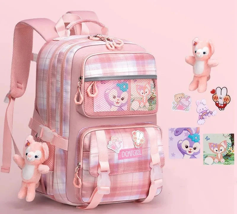 Large-capacity Cute Multi-Pocket Nylon Backpack