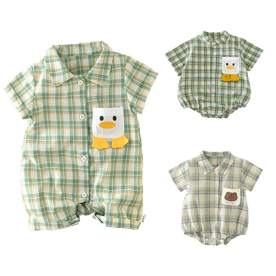 Green Plaid Infant Baby Bodysuit