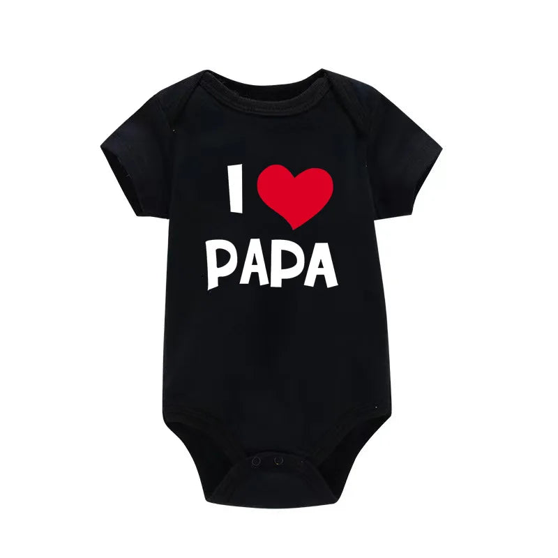 Baby Matching Onesies I Love Mama I Love Papa | Newborn Bodysuit Set | Baby Shower Gift Outfit