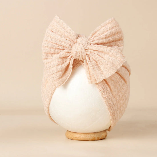 Lovely Bowknot Knitted Baby Hat Cute Solid Color Baby Girls Turban