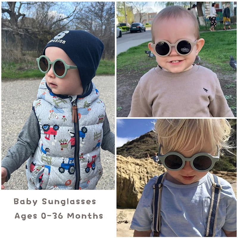 Baby Polarized Sunglasses 0-3 Years | Flexible Rubber UV Protection Shades
