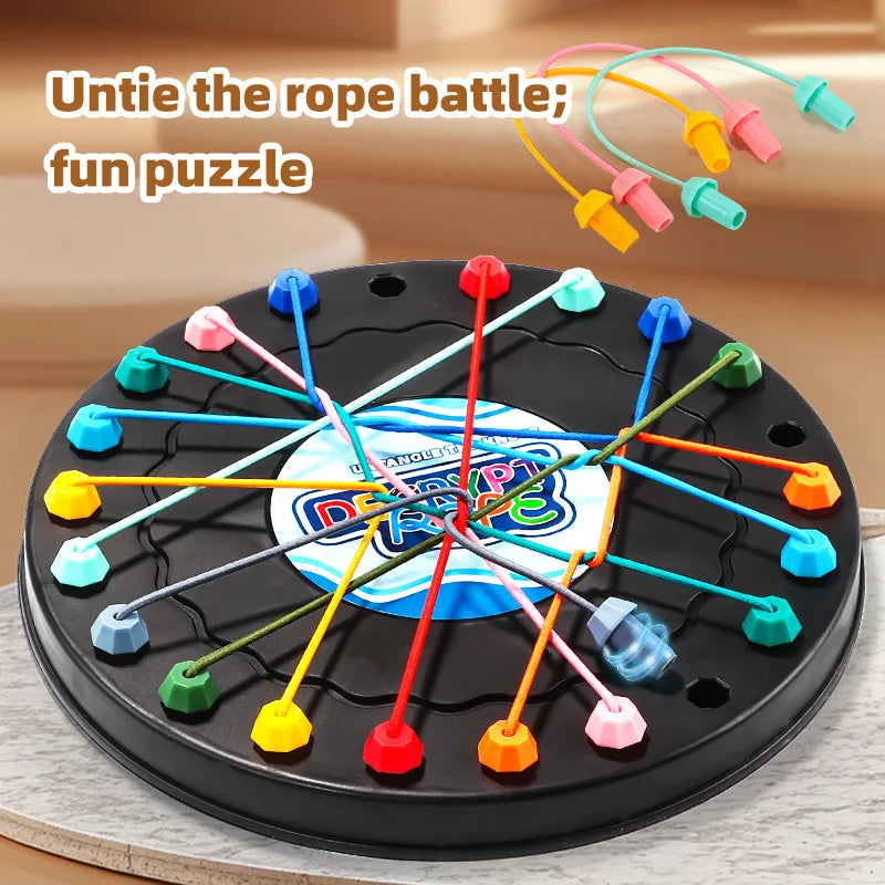 twisted rope puzzle game, brainy knots, rope untangling board, lacing toy, puzzle challenge