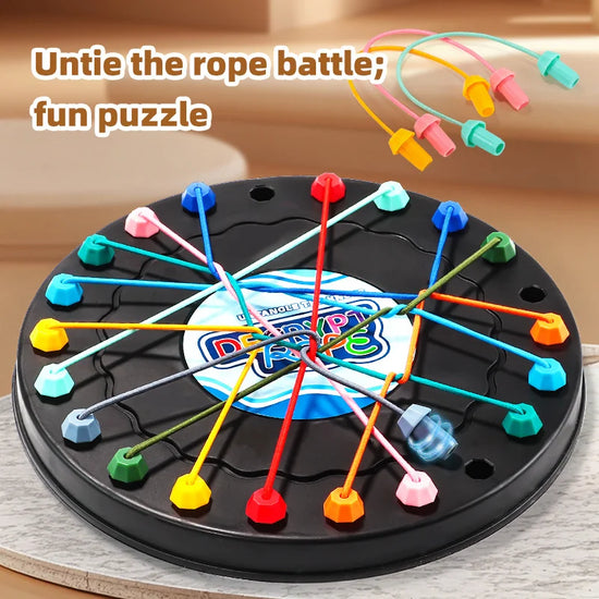 twisted rope puzzle game, brainy knots, rope untangling board, lacing toy, puzzle challenge