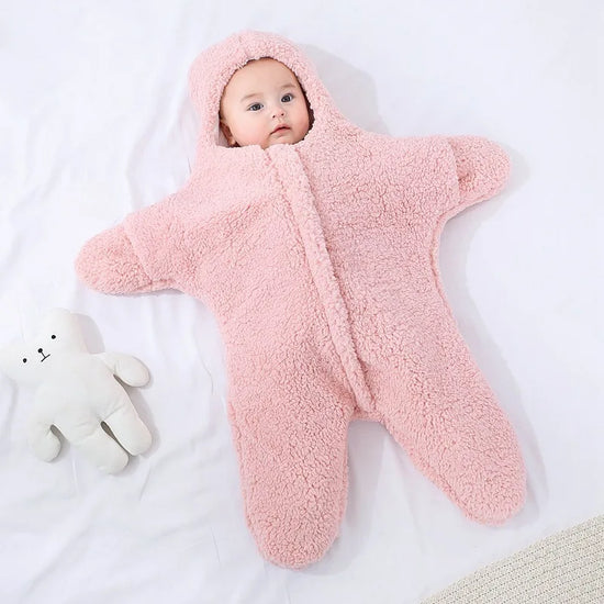 Starfish Hooded Baby Romper – Long Sleeve Newborn Jumpsuit | Toddler One Piece Bodysuit Outfit