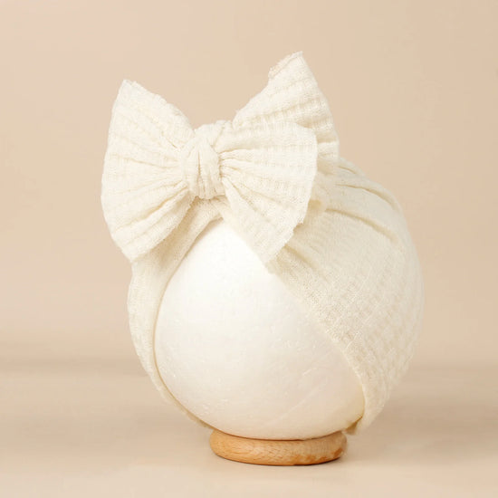 Lovely Bowknot Knitted Baby Hat Cute Solid Color Baby Girls Turban