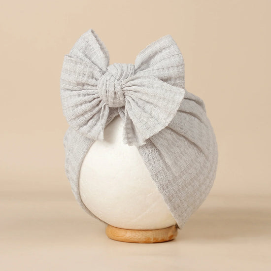 Lovely Bowknot Knitted Baby Hat Cute Solid Color Baby Girls Turban