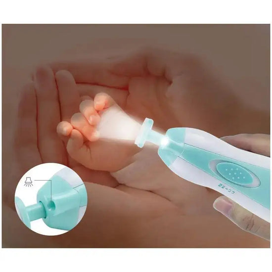 Electric Baby Nail Grinder 6-in-1 | Safe & Silent Baby Nail Trimmer with Light | Newborn & Toddler Nail Care Kit