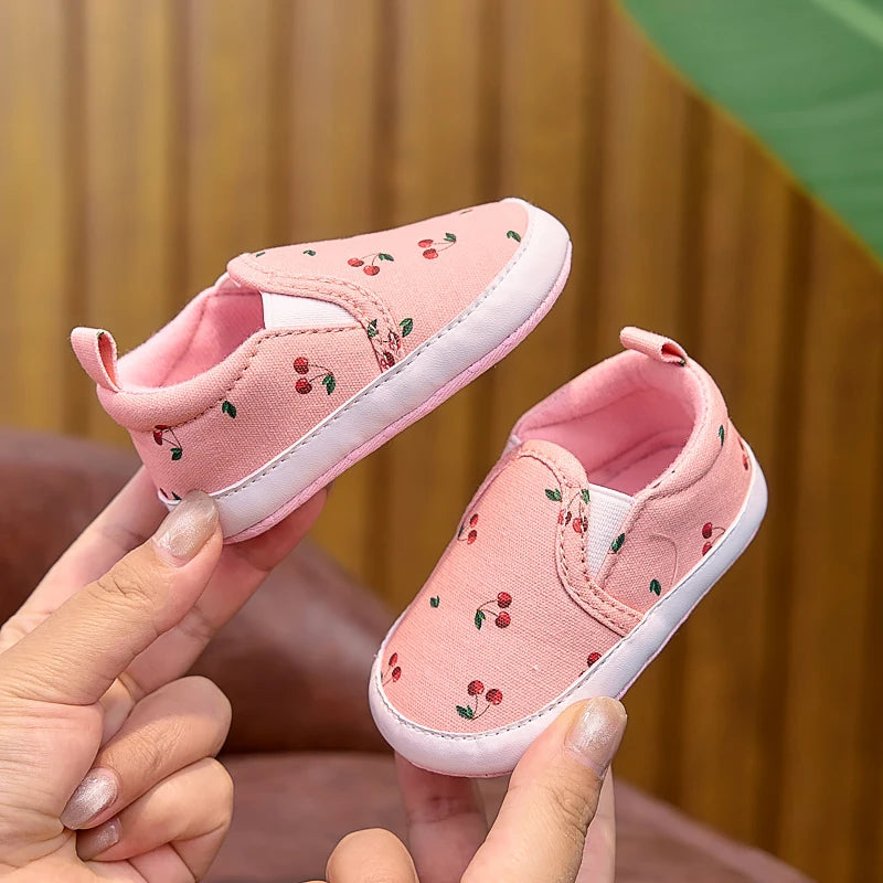 Baby Fruit Print Slip-On Shoes – Soft Sole First Walker Sneakers