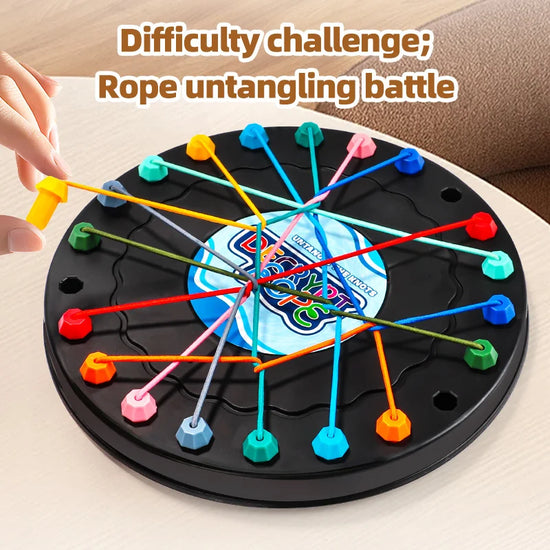 twisted rope puzzle game, brainy knots, rope untangling board, lacing toy, puzzle challenge
