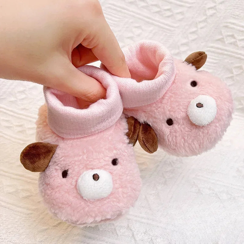 Adorable Baby Booties - Soft Plush Animal Design for Newborns & Infants