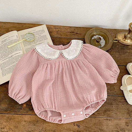 Baby Girl Lace Romper | Newborn Vintage Design Outfit