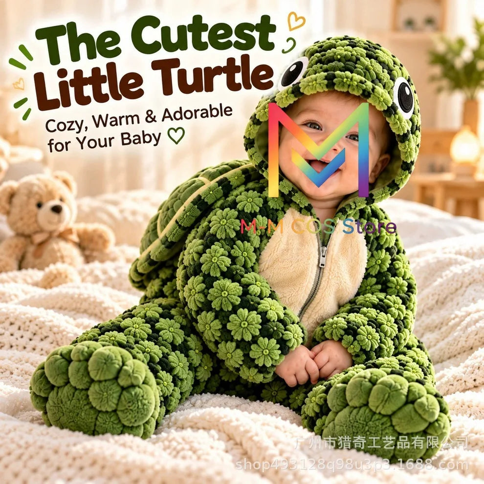 Little Turtle Plush Shell Baby Onesie，Role Playing Costumes, Plush Turtle Shell Shaped Costumes