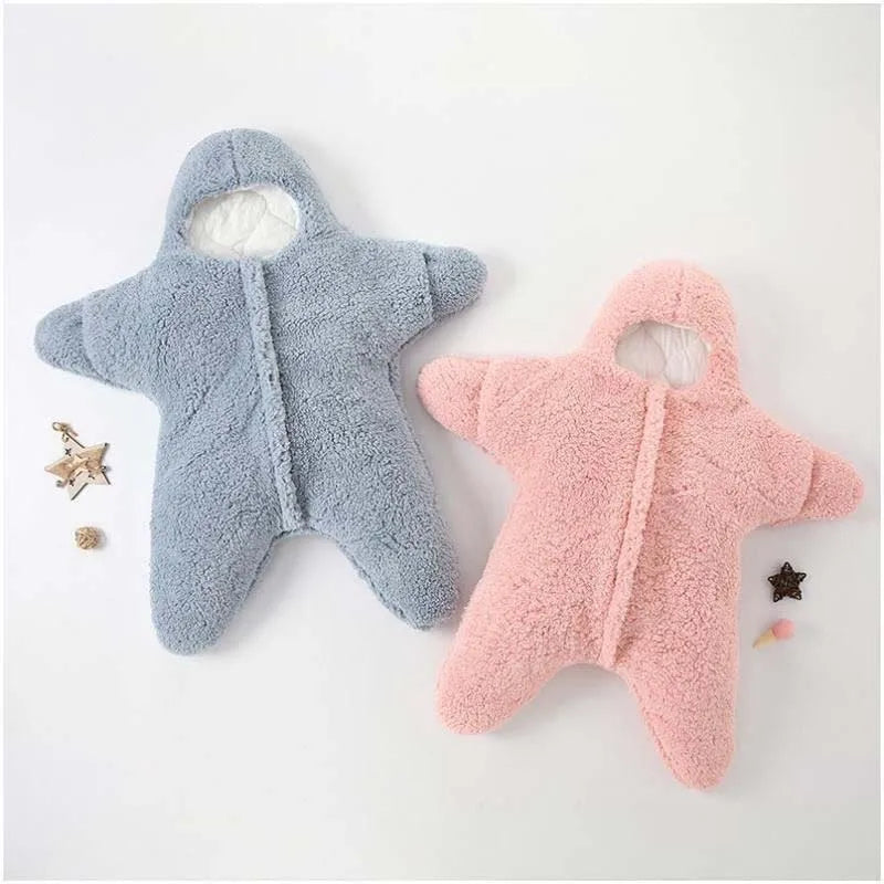 Starfish Hooded Baby Romper – Long Sleeve Newborn Jumpsuit | Toddler One Piece Bodysuit Outfit