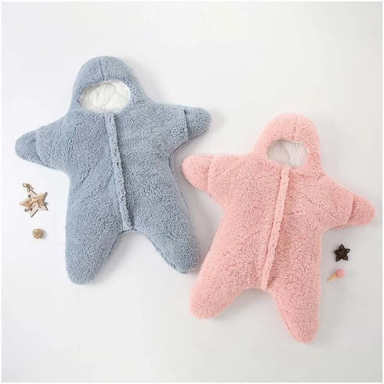Starfish Hooded Baby Romper – Long Sleeve Newborn Jumpsuit | Toddler One Piece Bodysuit Outfit